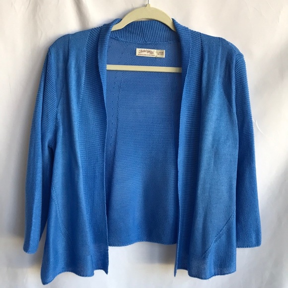 Faded Glory Sweaters - Faded Glory cornflower blue lightweight open front sweater, size L